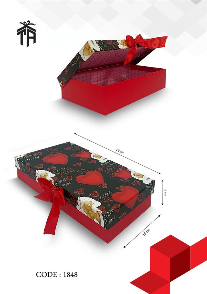 هارد باکس مستطیلی تک سایز لولایی کد 1848